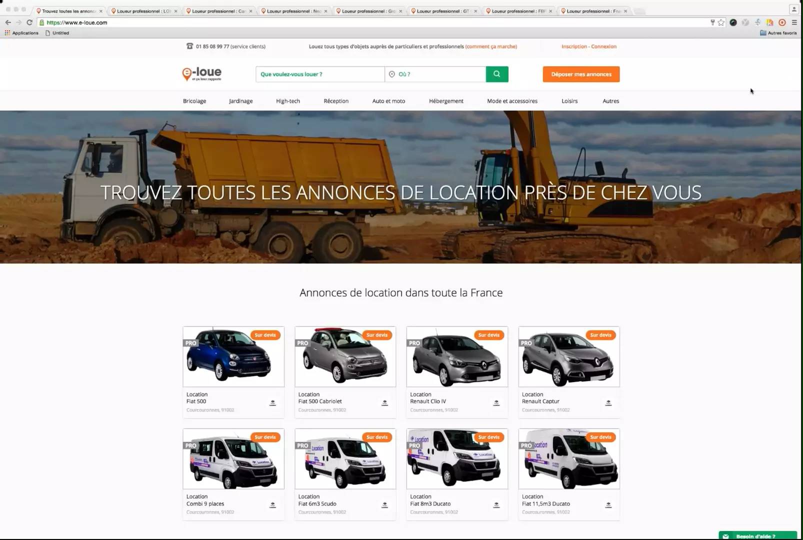 Référencement loueurs professionnels